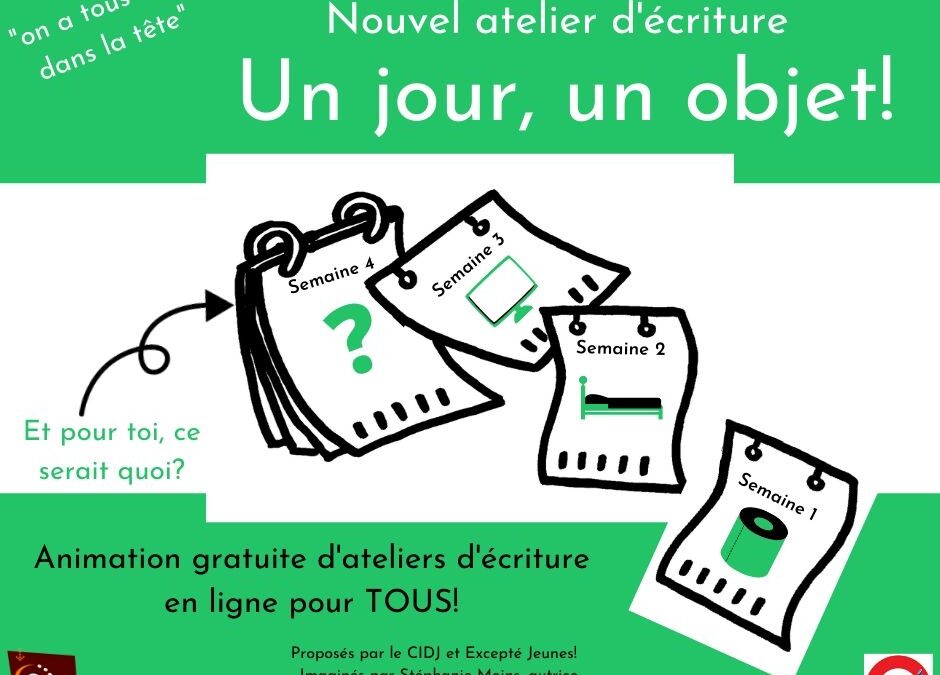 Nouvelles propositions d&rsquo;ateliers d&rsquo;écriture